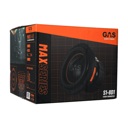 Gas Audio Power Gas Max Level 1 Subwoofer 8" 2x1 Ohm voor Auto Geluidssystemen en Hoogwaardige Geluidskwaliteit - VCTparts.nl