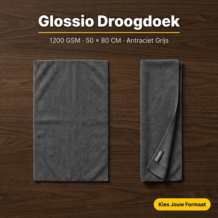 Glossio Glossio Absorberende Zachte Droogdoek voor een Streeploos Resultaat 1200gsm Groot (50 x 80cm) Grijs NORGOS 6