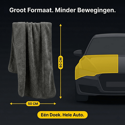 Glossio Glossio Absorberende Zachte Droogdoek voor een Streeploos Resultaat 1200gsm Groot (50 x 80cm) Grijs NORGOS 3