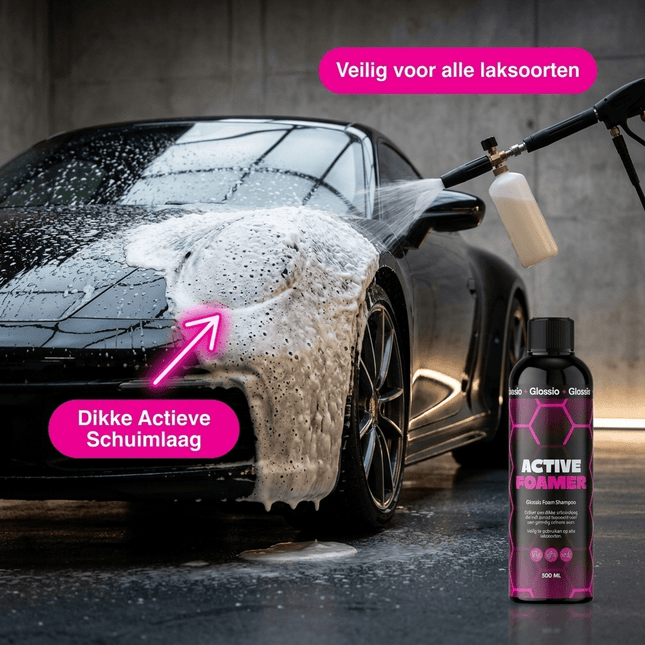 Glossio Active Foamer Premium Werkende Schuim 500ML - Krachtige Autoshampoo voor Dieptereiniging en Glanzende Bescherming van Lakoppervlakken - VCTparts.nl