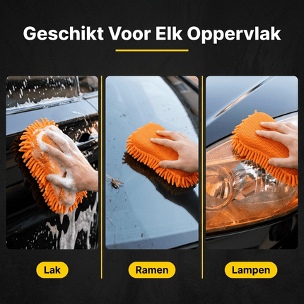 Glossio Glossio Auto Microvezel Spons - Autospons met Vuilfilter voor Streeploos Wassen en Reinigen - Oranje NORGOS 5