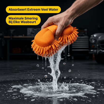 Glossio Glossio Auto Microvezel Spons - Autospons met Vuilfilter voor Streeploos Wassen en Reinigen - Oranje NORGOS 2