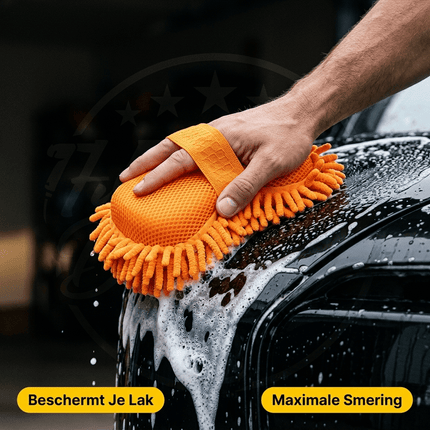 Glossio Glossio Auto Microvezel Spons - Autospons met Vuilfilter voor Streeploos Wassen en Reinigen - Oranje NORGOS 3