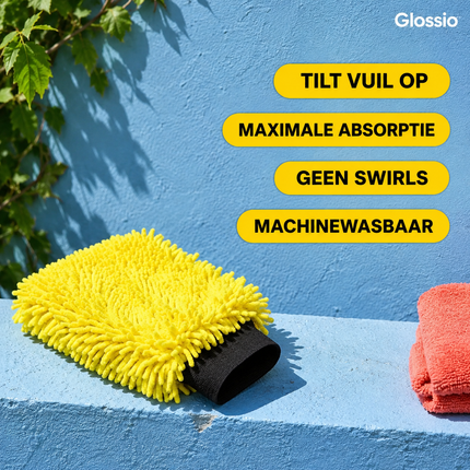 Glossio Auto Reinigings Washandschoen Washmitt Absorberende – Productfoto 2