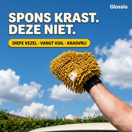 Glossio Auto Reinigings Washandschoen Washmitt Absorberende – Productfoto 3