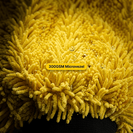 Glossio Glossio Auto Reinigings Washandschoen Washmitt met Absorberende Microvezel voor Streeploos Glansresultaat Geel AMiO 5