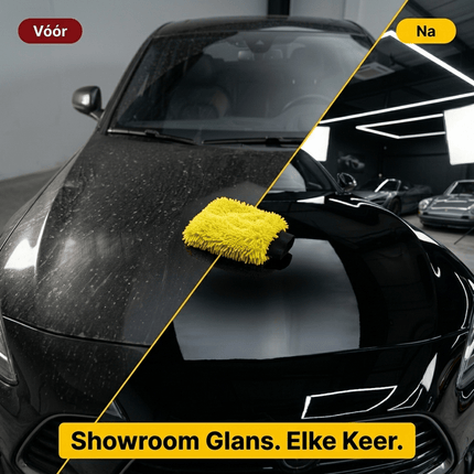 Glossio Glossio Auto Reinigings Washandschoen Washmitt met Absorberende Microvezel voor Streeploos Glansresultaat Geel AMiO 4