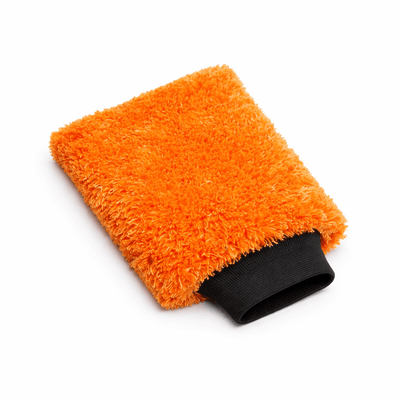 Glossio Auto Reinigings Washandschoen Washmitt met Absorberende Microvezel voor Streeploos Glansresultaat Oranje