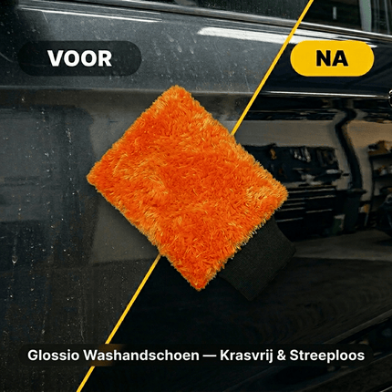 Glossio Glossio Auto Reinigings Washandschoen Washmitt met Absorberende Microvezel voor Streeploos Glansresultaat Oranje NORGOS 7