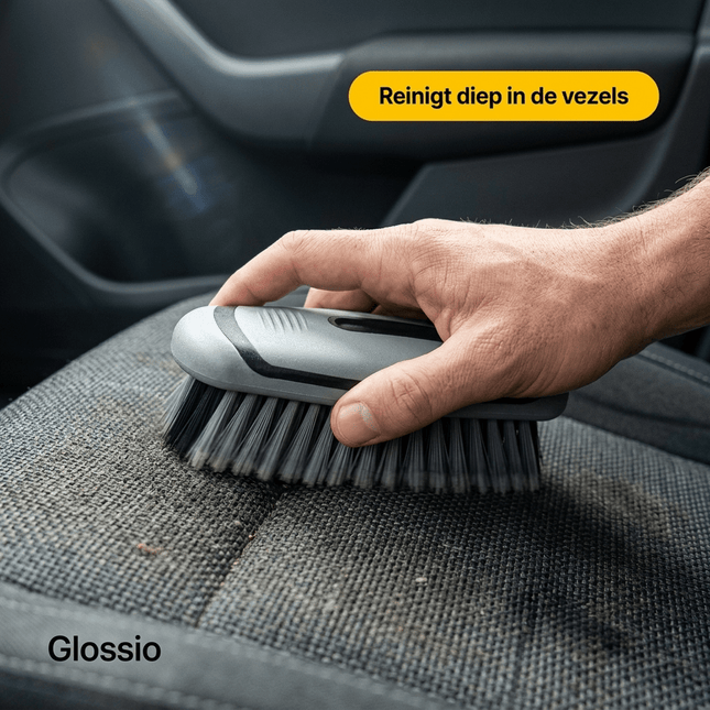 Glossio Bekleding Harde Borstel Interieur Detail Borstel voor Bekledings Reiniging - Grijs/Zwart - VCTparts.nl