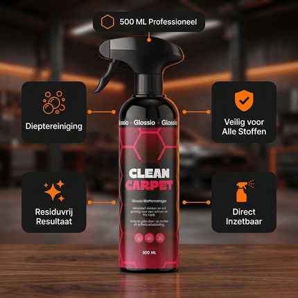 Glossio Glossio Clean Carpet 500ML Tapijtreiniger voor Auto Bekleding - Verwijdert Hardnekkige Vlekken en Vuil uit Automatten en Stoffen Interieur Glansz 3
