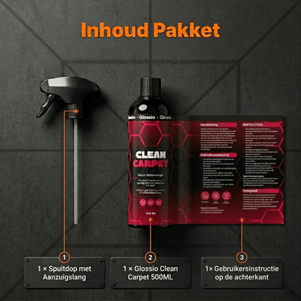 Glossio Glossio Clean Carpet 500ML Tapijtreiniger voor Auto Bekleding - Verwijdert Hardnekkige Vlekken en Vuil uit Automatten en Stoffen Interieur Glansz 6