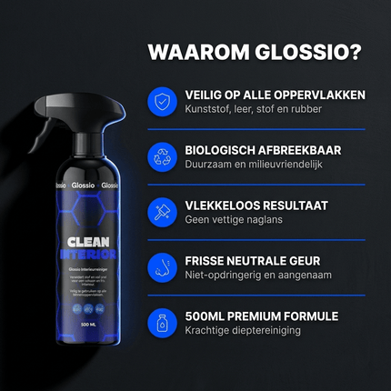 Glossio Glossio Clean Interior Premium Interieurreiniger 500ML - Krachtige Allesreiniger voor Auto Interieur met Frisse en Veilige Afwerking Glansz 9