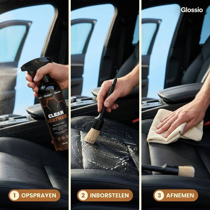 Glossio Clean Leather Leer Alcantara Reiniger – Productfoto 2
