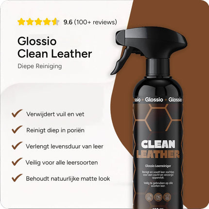 Glossio Glossio Clean Leather Premium Leer en Alcantara Reiniger 500ML – Voor een Dieptereiniging en Matte Afwerking Glansz 10