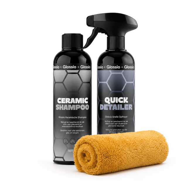 Glossio Glossio Combideal Ceramic Onderhoud – Onderhoudsset met Ceramic Shampoo, Quick Detailer en Buff/Wax Towel Combideal 1