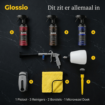 Glossio Glossio Combideal Diepte Interieur – Complete Professionele Set met Pneumatisch Reinigingspistool en Full - Care Reinigers Combideal 2