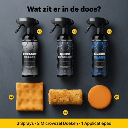 Glossio Glossio Combideal Onderhoud en Glans – Complete 6 - delige Set voor Keramische Bescherming en Showroomglans Combideal 7