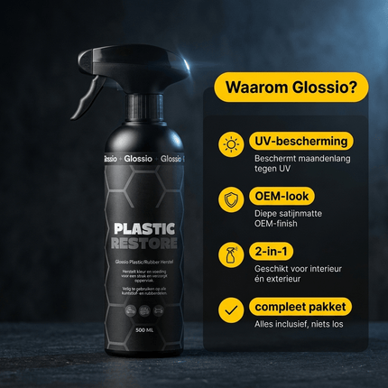 Glossio Glossio Combideal Plastic en Rubber Herstel – Complete 4 - delige Set voor een Diepe OEM - Finish Combideal 7