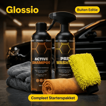 Glossio Glossio Combideal Starterspakket Buiten Complete Wasset met Pre - Wash Shampoo Washandschoen en Droogdoek voor een Vlekkeloos Resultaat Combideal 4
