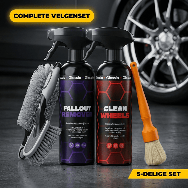 Glossio Glossio Combideal Velgen Reiniging – Complete Velgenset met Fallout Remover, Clean Wheels en Borstelset Combideal 2
