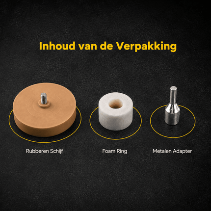 Glossio Glossio Lijmverwijderaar Wiel 88mm – Rubberen Schijf voor Lijmresten en Stickers Accessoire voor Boormachine AMiO 3