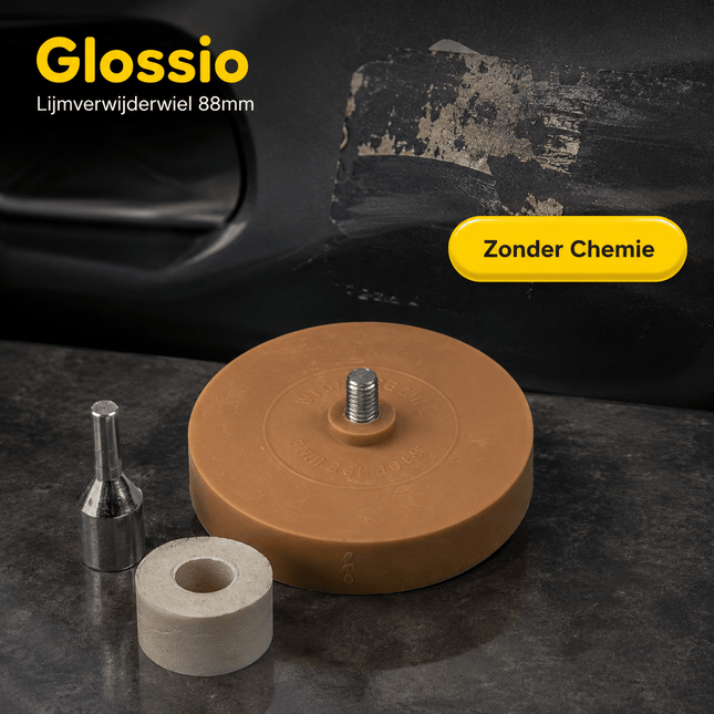 Glossio Glossio Lijmverwijderaar Wiel 88mm – Rubberen Schijf voor Lijmresten en Stickers Accessoire voor Boormachine AMiO 2