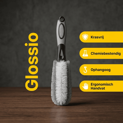 Glossio Glossio Harde Detailing Velgenborstel voor Krasvrije Hardnekkige Reiniging Grijs AMiO 4