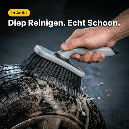 Glossio Glossio Harde Robuuste Bandenborstel voor Effectieve Reiniging Grijs/Zwart AMiO 3