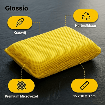 Glossio Glossio Insecten - en Teerverwijderaar Spons – Krachtige Microvezel Reinigingsspons Geel AMiO 4