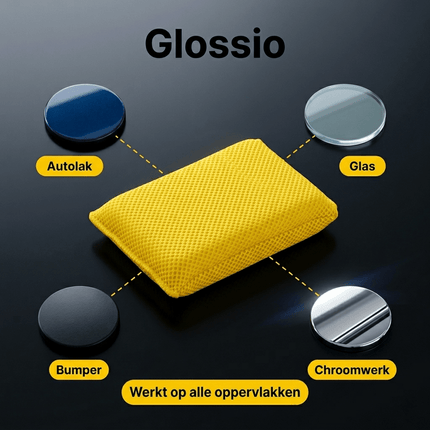 Glossio Glossio Insecten - en Teerverwijderaar Spons – Krachtige Microvezel Reinigingsspons Geel AMiO 6