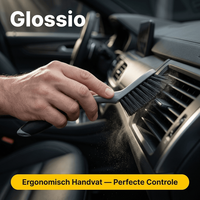 Glossio Medium Interieur Detail Kwast – Krasvrije Auto Detailing Borstel Grijs - VCTparts.nl