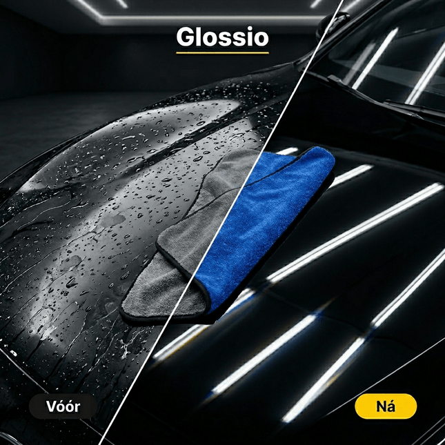 Glossio Mega Dry XL Microvezel Droogdoek Blauw/Grijs 60x90cm 800gsm voor Snel en Veilig Drogen - VCTparts.nl