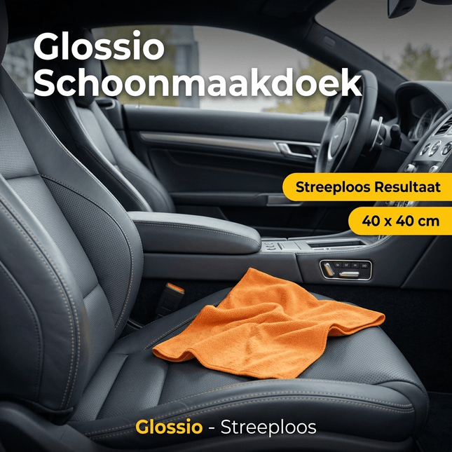 Glossio Microvezel Doek Oranje Schoonmaak Doek voor een Streeploos Resultaat Oranje - VCTparts.nl