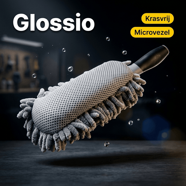 Glossio Microvezel Sponsborstel – Krasvrije Detailing Borstel voor Auto en Velgen Grijs - VCTparts.nl