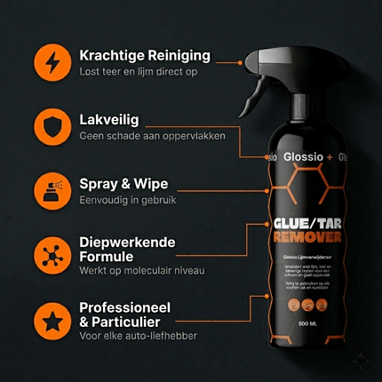 Glossio Glossio Tar en Glue Remover 500ML - Verwijdert Teer Lijm en Hardnekkig Vuil van Auto Lak en Oppervlakken Glansz 4