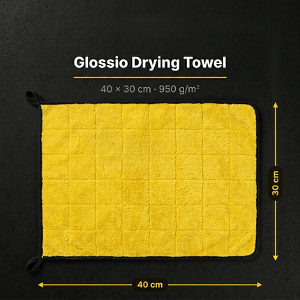 Glossio Glossio Ultra Dry Microvezel Droogdoek Geel/Grijs 30x40cm 950gsm voor Snel en Vlekkeloos Drogen AMiO 5