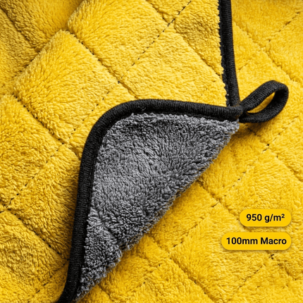 Glossio Glossio Ultra Dry Microvezel Droogdoek Geel/Grijs 30x40cm 950gsm voor Snel en Vlekkeloos Drogen AMiO 4