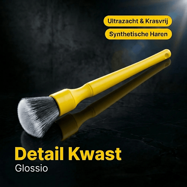 Glossio Glossio Ultrazachte Interieur Detail Kwast voor Krasvrije Reiniging Geel NORGOS 2