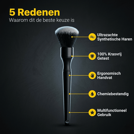 Glossio Glossio Ultrazachte Interieur Detail Kwast voor Krasvrije Reiniging Zwart NORGOS 5