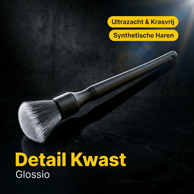 Glossio Ultrazachte Interieur Detail Kwast voor Krasvrije Reiniging Zwart - VCTparts.nl