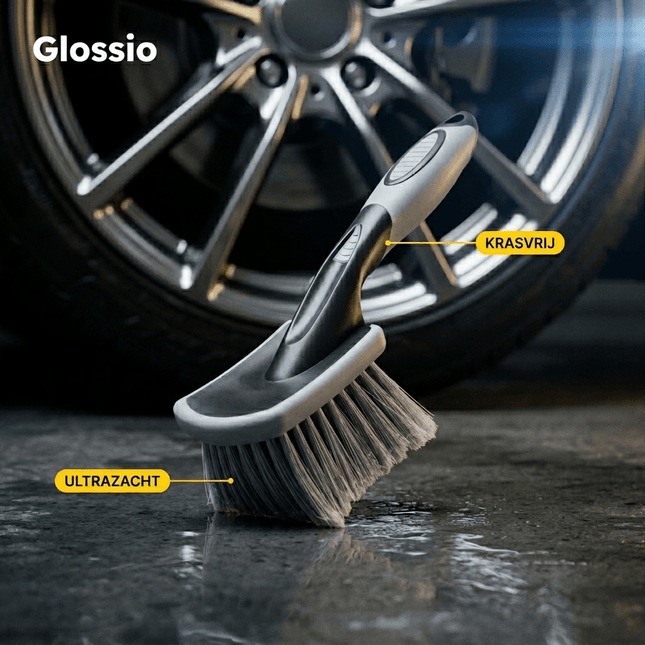 Glossio Ultrazachte Velgenreinigingsborstel voor Krasvrije Reiniging Grijs - VCTparts.nl