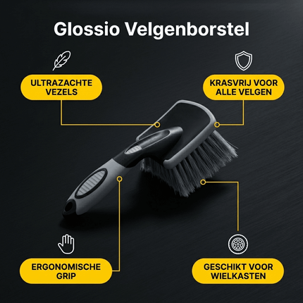 Glossio Glossio Ultrazachte Velgenreinigingsborstel voor Krasvrije Reiniging Grijs AMiO 6