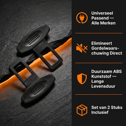 Gordel Alarmstopper Clip Universeel – Voorkomt Gordelwaarschuwing – Set van 2 Stuks - VCTparts.nl