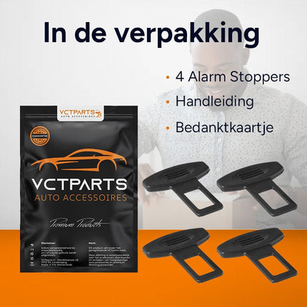 Gordel Alarmstopper Clip Universeel – Voorkomt Gordelwaarschuwing – Set van 4 Stuks - VCTparts.nl