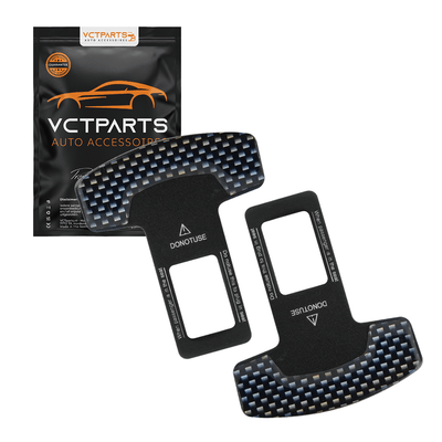 Gordel Clip Alarmstopper Zwart Carbon – Voorkomt Gordelwaarschuwing in Auto (set)