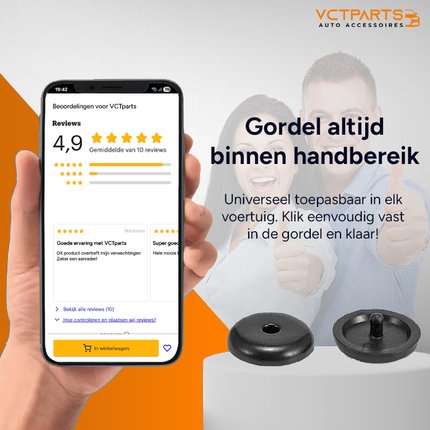 Gordel Riem Afstand Stopper Clip (2 SETJES) – Voorkom een Wegglijdende Autogordel - VCTparts.nl
