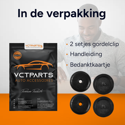 Gordel Riem Afstand Stopper Clip (2 SETJES) – Voorkom een Wegglijdende Autogordel - VCTparts.nl