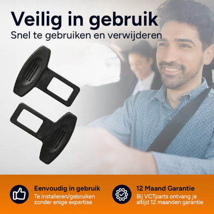 Gordel Clip Alarmstopper Zwart Carbon – Voorkomt Gordelwaarschuwing in Auto (set) - VCTparts.nl
