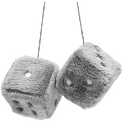 Grijze Binnenspiegel Hanger Dobbelstenen Dobbelsteentjes Spiegel - Grijs